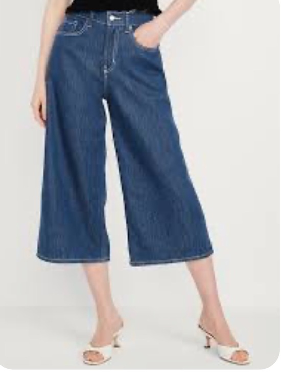 Old Navy Denim - Old Navy drape denim, midrise, baggy, wide leg culottes size 2